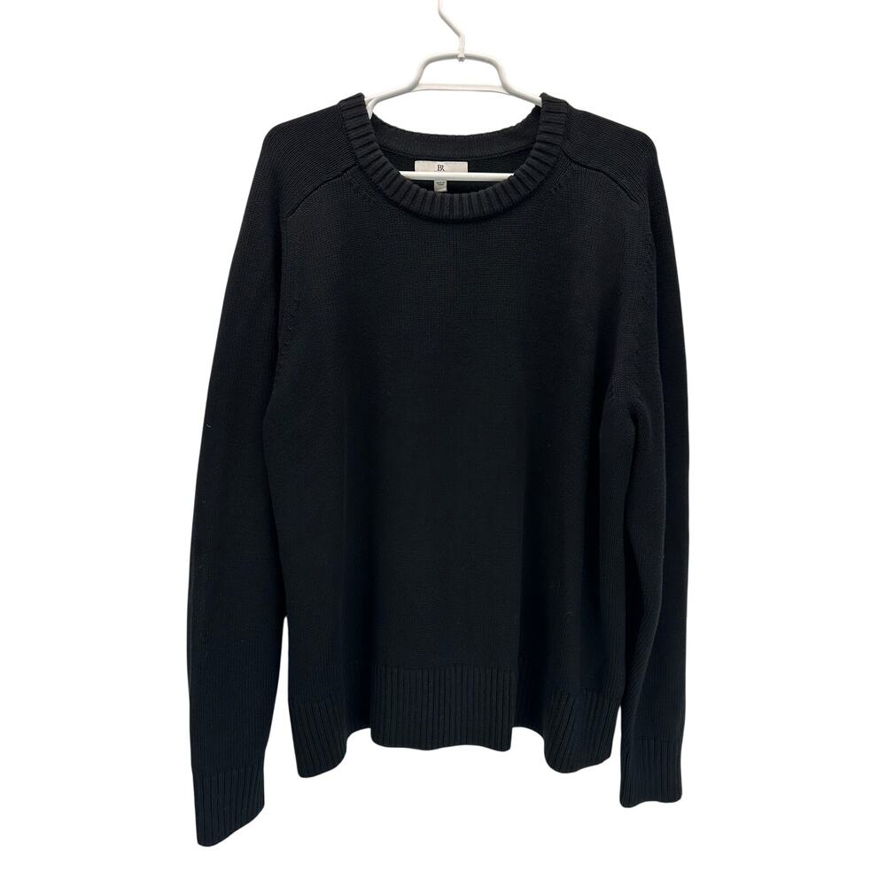 Banana Republic Cotton Silk Crew Neck Sweater Black XXL Woman